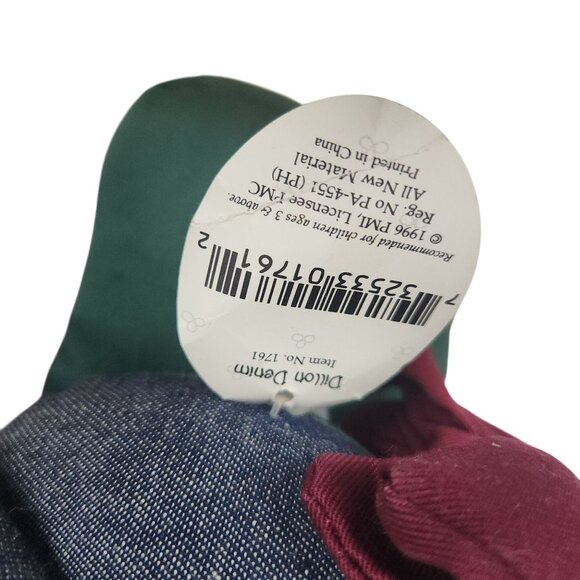 1996 Precious Moments Dillion Denim Jointed Patchwork Teddy Bear 1761 NWT - Picture 4 of 7